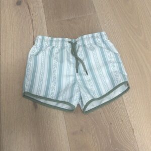 Minnow Striped Green and White Swim Shorts